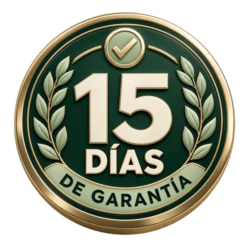 Sello redondo tridimensional de 15 días de garantía
